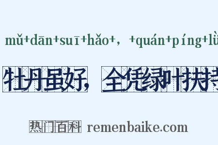 牡丹虽好，全凭绿叶扶持是什么意思的图片